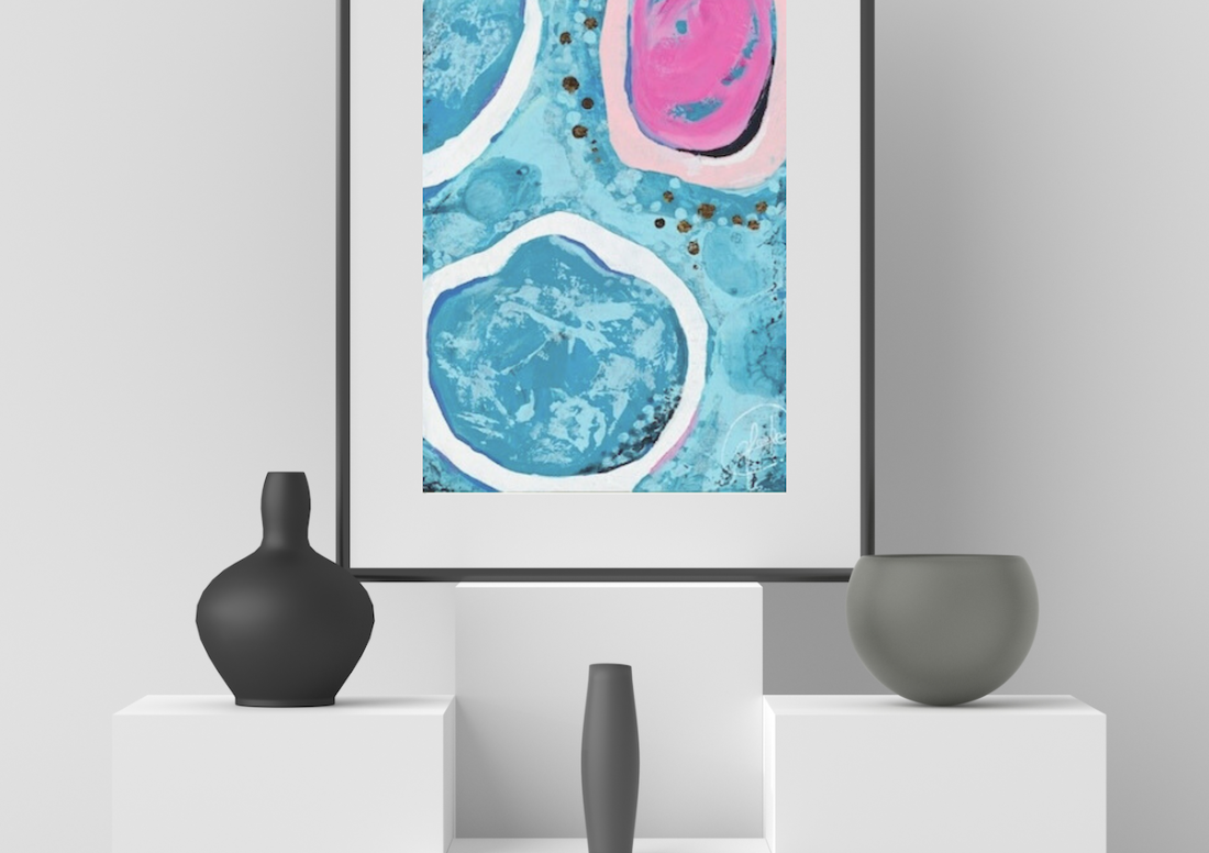 Dare to be Different joyful slim original framed artwork that radiates happiness - Frauke Claire