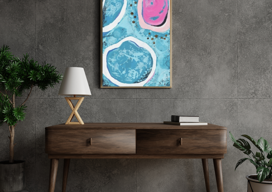 Dare to be Different joyful slim original framed artwork that radiates happiness - Frauke Claire