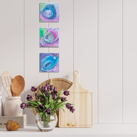 Enchanting Energy - Mini Original Triptych by Frauke Claire