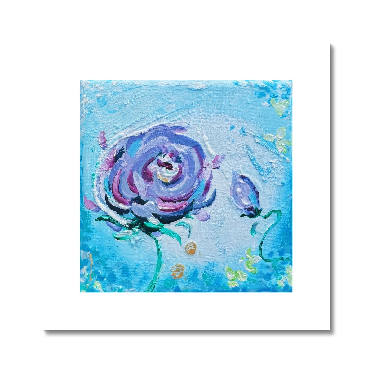 Unframed Mini Miracle art print in blue, turquoise and purple