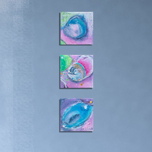 Enchanting Energy - Mini Original Triptych by Frauke Claire