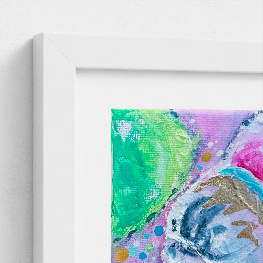 Close-up of Enchanting Energy 2 in a white frame